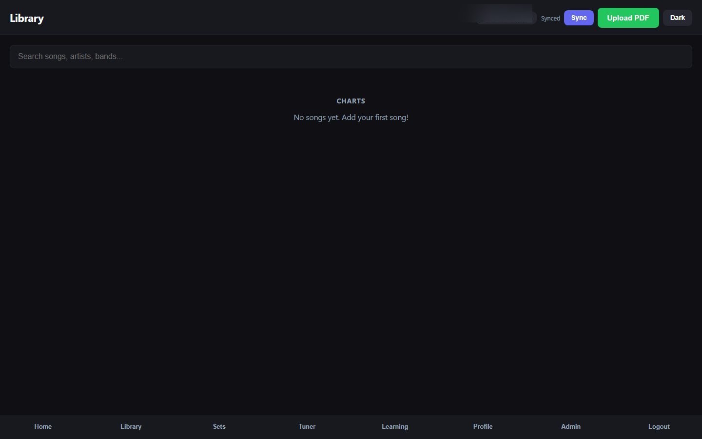 The team song library with instant search